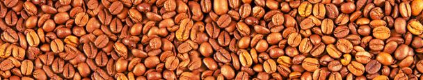 Coffee beans texture, grain close-up, brown background. aroma of coffee - Foto, Imagen