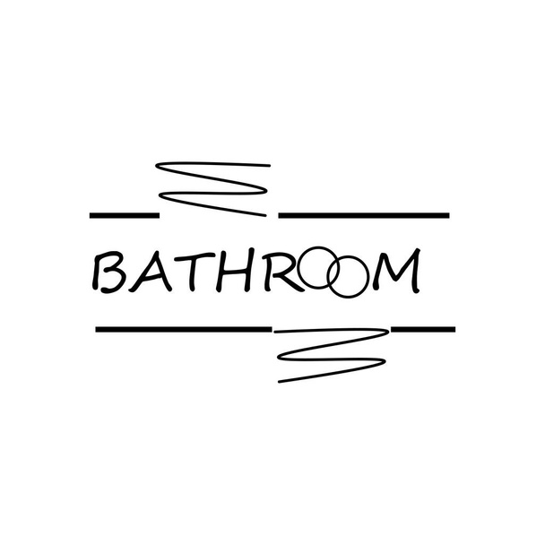 Lettering Bathroom στα αγγλικά - Διάνυσμα, εικόνα
