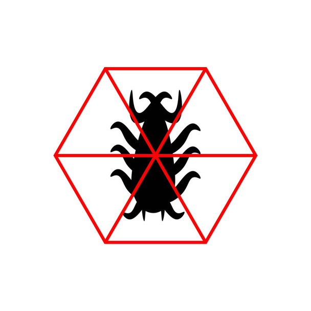 Antivirus icon. Crossed pentagon virus sign - Vector, Image