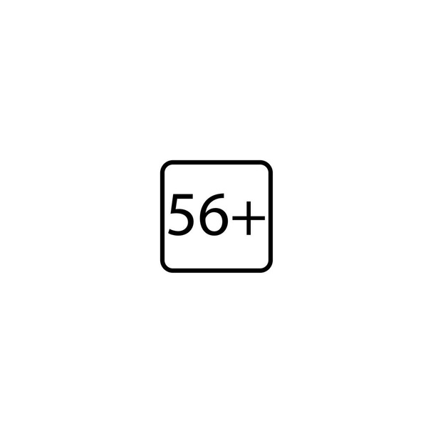 Leeftijdsgrens zesenvijftig plus kwadraat pictogram - Vector, afbeelding