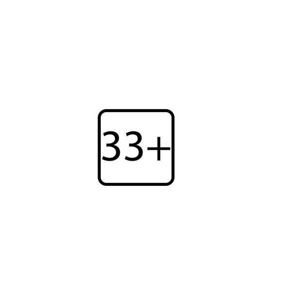 Restrição de idade trinta e três mais quadrado ícone - Vetor, Imagem
