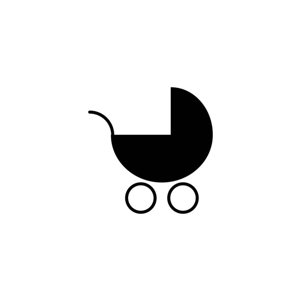 Babykoetsbord op een witte achtergrond  - Vector, afbeelding