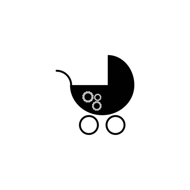 Baby carriage with a gear sign - Vector, Image