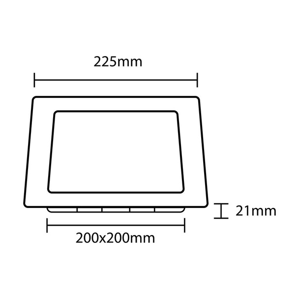 Размер квадратного знака диодной лампочки - Вектор,изображение