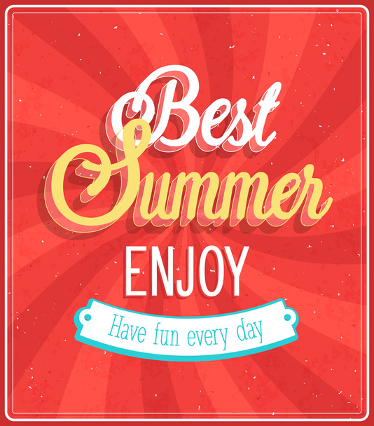 Best Summer Enjoy typographic design. - Vector, Image