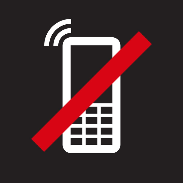 mobiele telefoon verboden. geen teken van mobiele telefoon - Vector, afbeelding
