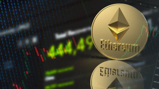 The  ethereum coin for  cryptocurrency concept 3d rendering. - Photo, Image