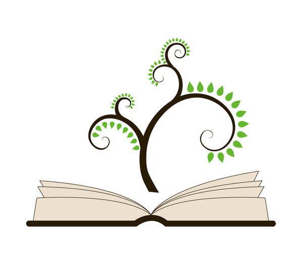 Un libro aperto con un albero astratto
 - Vettoriali, immagini