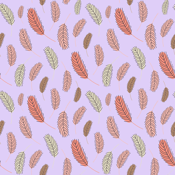 Pattern with feathers. Vector illustration. - ベクター画像