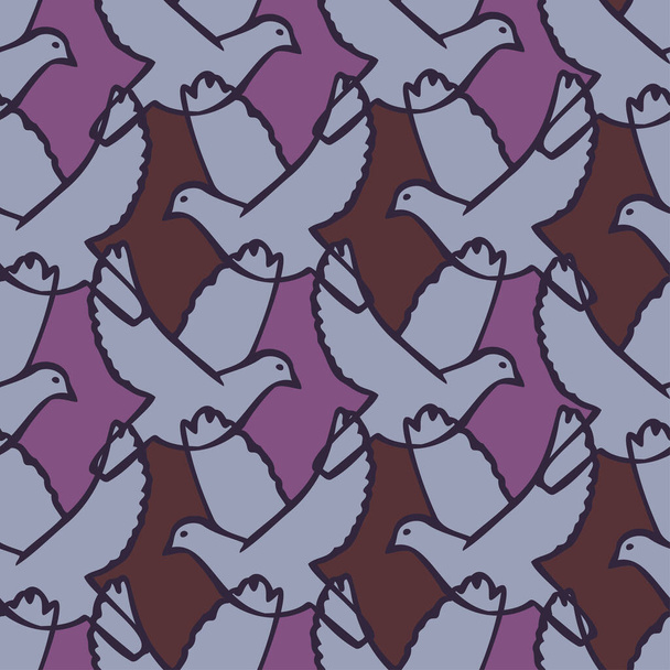 Χαριτωμένο απρόσκοπτη πολύχρωμο διάνυσμα μοτίβο απεικόνιση πολύχρωμο σχεδιασμό των πουλιών κινουμένων σχεδίων - Διάνυσμα, εικόνα