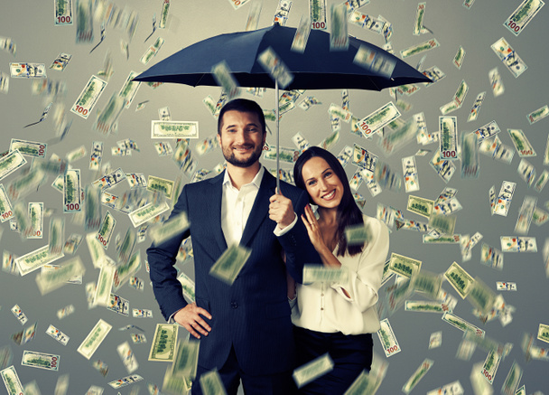 couple under money rain - Photo, Image