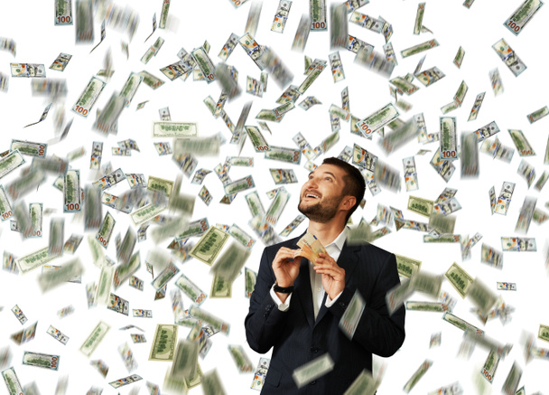 muž drží peníze a vyhledávání - Fotografie, Obrázek