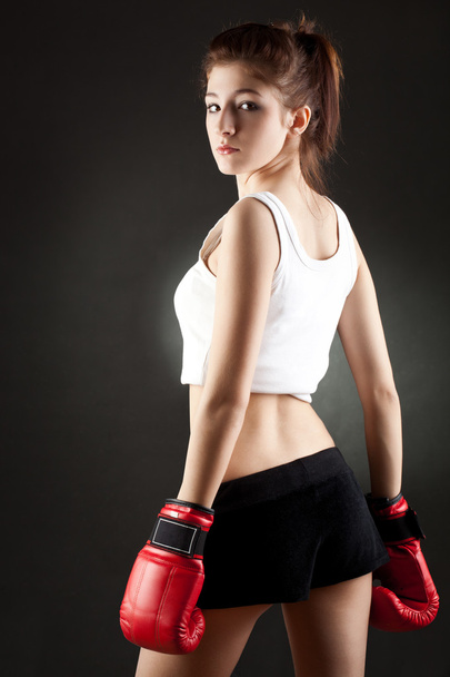 Young woman boxer - Foto, immagini