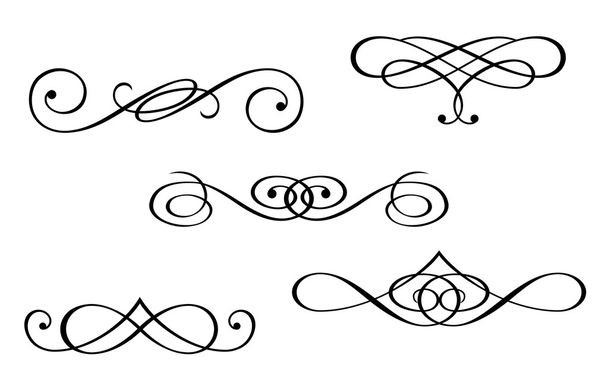 Design elements and monograms isolated on white - Vector, Image