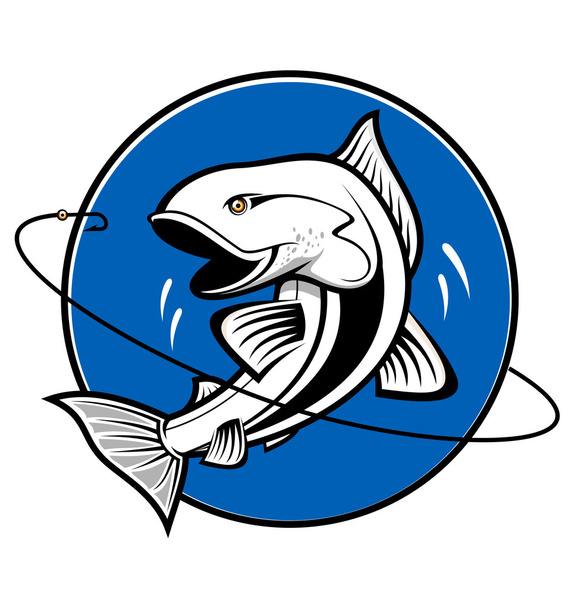 ryby jako symbol rybářské izolované na bílém - Vektor, obrázek