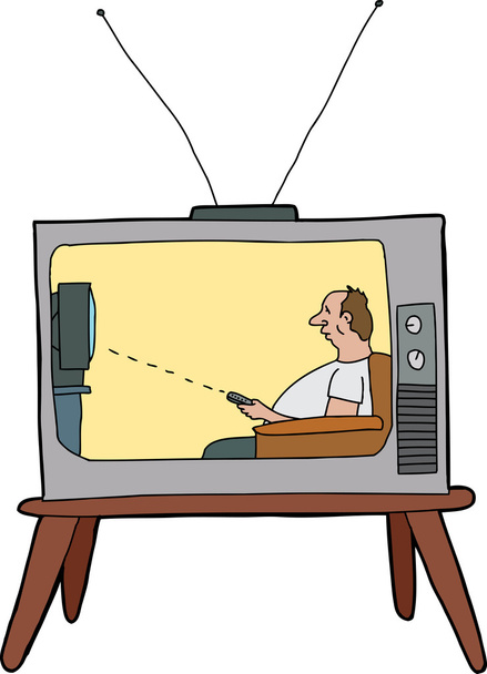 luie man tv kijken - Vector, afbeelding