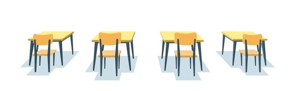 School desk isolated on white background - Vector, Image