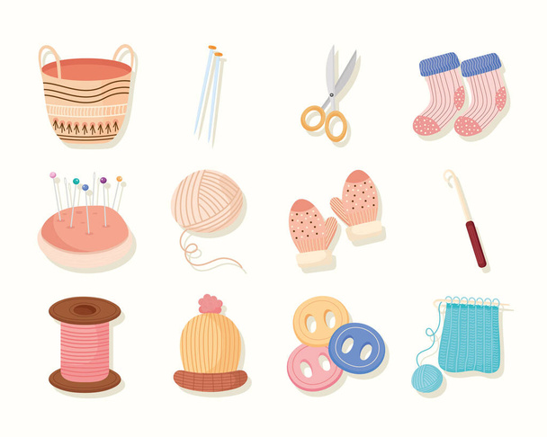 icons for knit - Vector, Image