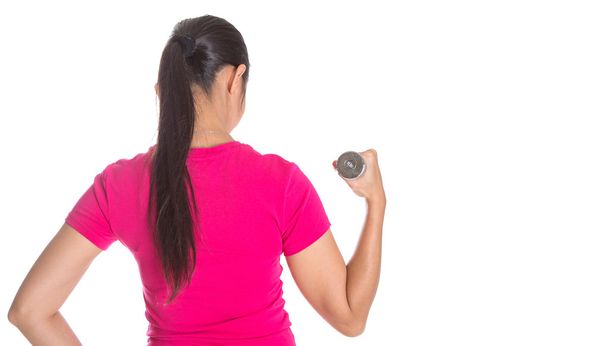 Female Asian With Dumbbell - Photo, Image