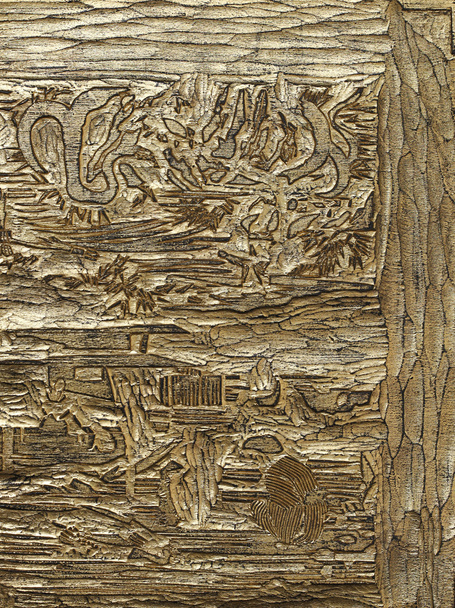 Talla de madera antigua con dorado
 - Foto, Imagen