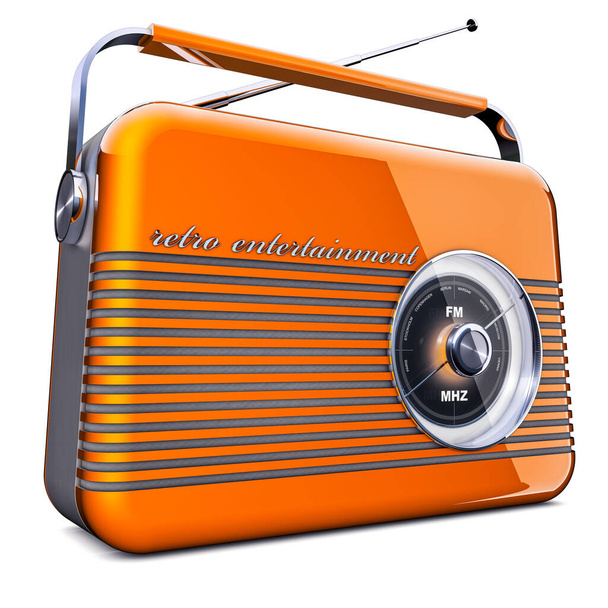 ヴィンテージラジオの3Dイラスト - 写真・画像