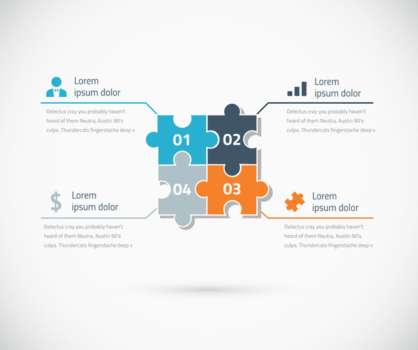 Puzzle piece infographic options business concept vector - Vector, Image
