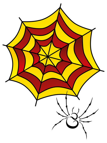 Spider web de dibujos animados
 - Vector, imagen