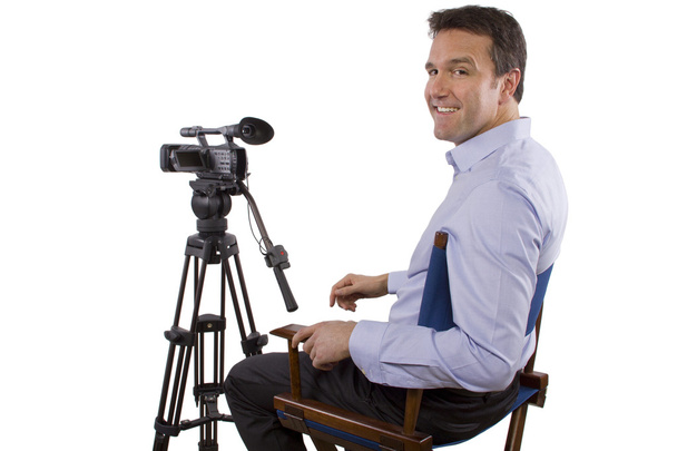 Casting director with camera - Foto, Imagen