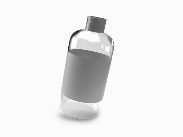 Conditioner Μπουκάλι ντους 3D Εικονογράφηση σκηνή Mockup σε απομονωμένο φόντο - Φωτογραφία, εικόνα