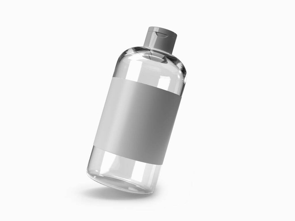 Conditioner Duschflasche 3D Illustration Mockup-Szene auf isoliertem Hintergrund - Foto, Bild