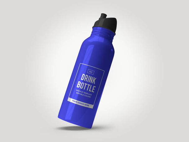 Beber botella frasco 3D Ilustración Mockup escena sobre fondo aislado - Foto, imagen