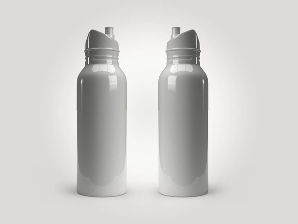 Juomapullo Flask 3D-kuvitus Mockup kohtaus eristetyllä taustalla - Valokuva, kuva