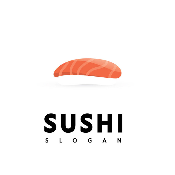 Logo Icon Vector Icon Style Ilustration Bar ou Shop, Sushi, Onigiri Salmon Roll, Isolado objeto moderno - Vetor, Imagem