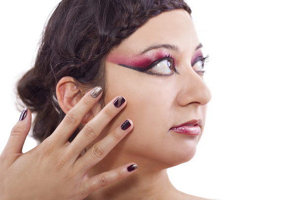 Model with makeup and nail polish - Foto, imagen