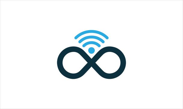 Wifi Infinity icoon Logo Design Element icoon logo ontwerp illustratie - Vector, afbeelding
