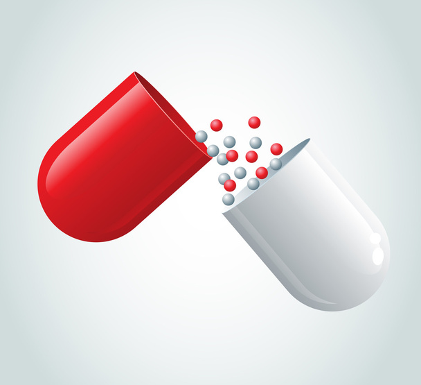 Red capsule - Vector, Image