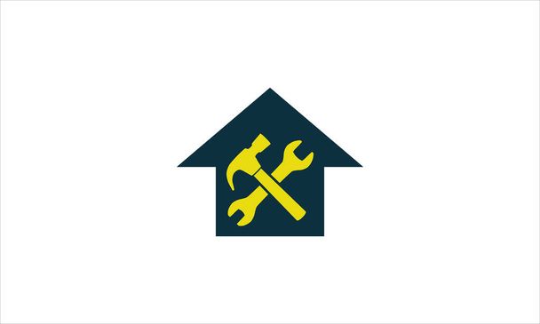 Casa Riparazione o costruzione casa Edificio Logo Icona Design modello vettoriale - Vettoriali, immagini