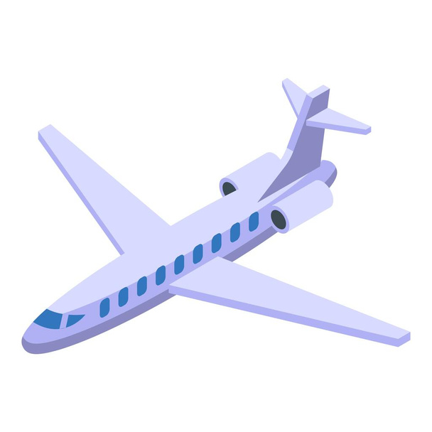 Business airplane icon isometric vector. Flight plane - Vector, Image
