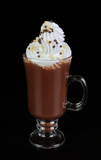 Chocolate cocktail with whipped cream - 写真・画像