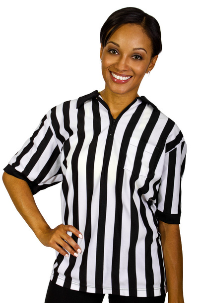 Female referee with hand gestures - 写真・画像