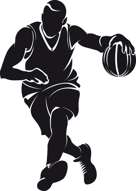 Basketball player, silhouette - Vector, Image