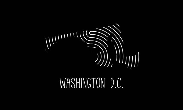 Біометрична карта Вашингтона, заповнена відбитками пальців Дизайн логотипу Векторні ілюстрації
 - Вектор, зображення