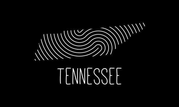 Біометрична карта Теннессі заповнена відбитком пальців Дизайн логотипу Векторні ілюстрації
 - Вектор, зображення