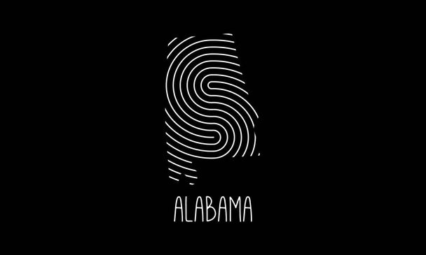Alabama Map Of Nevada Filled with Fingerprint Pattern icon logo - Вектор, зображення