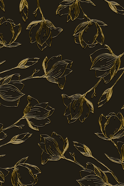 Luxuriöser 3D-Hintergrund mit geprägtem botanischem Muster. Verwendung für Happy Birthday, Hochzeitseinladungskarten.  - Foto, Bild