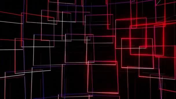 Стильная абстрактная анимация. Зацикленный фон из кубиков ярких цветов. Безумный Триппи Психоделический Виджей Луп. 4K видео - Кадры, видео