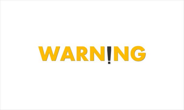 Tipografía de advertencia amarilla icono logotipo diseño vector ilustración - Vector, imagen