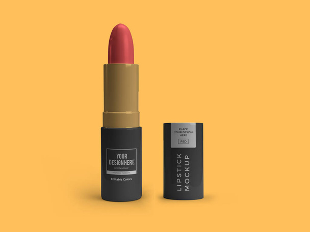 Lipstick Cosmetic 3D Illustration Mockup Scene on Isolated Background - Photo, Image