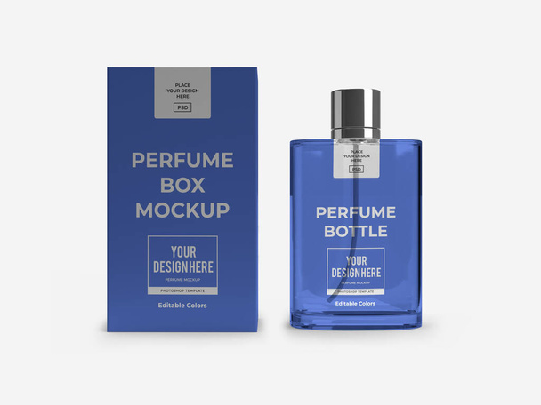 Perfume Packaging 3D Illustrazione Scena di Mockup su sfondo isolato - Foto, immagini