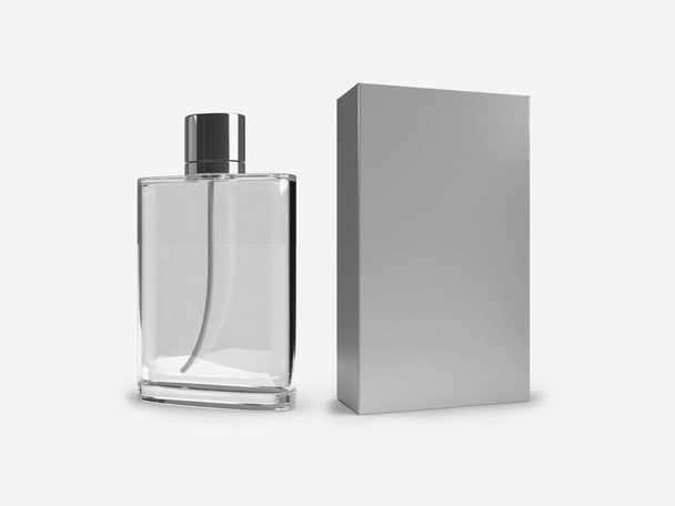 Perfume Packaging 3D Illustration Mockup Scene on Isolated Background - Photo, Image